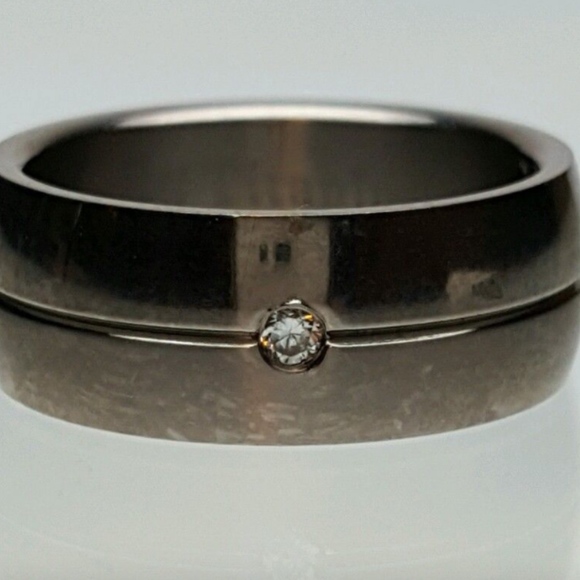 Silver Titanium Band Ring 8,9.5,12,13 - Picture 3 of 9